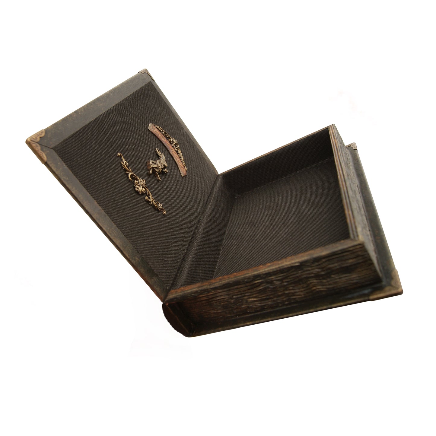 Alice in Wonderland Book Box,  Victorian Style Handmade Decoupage & Polymer Clay Décor