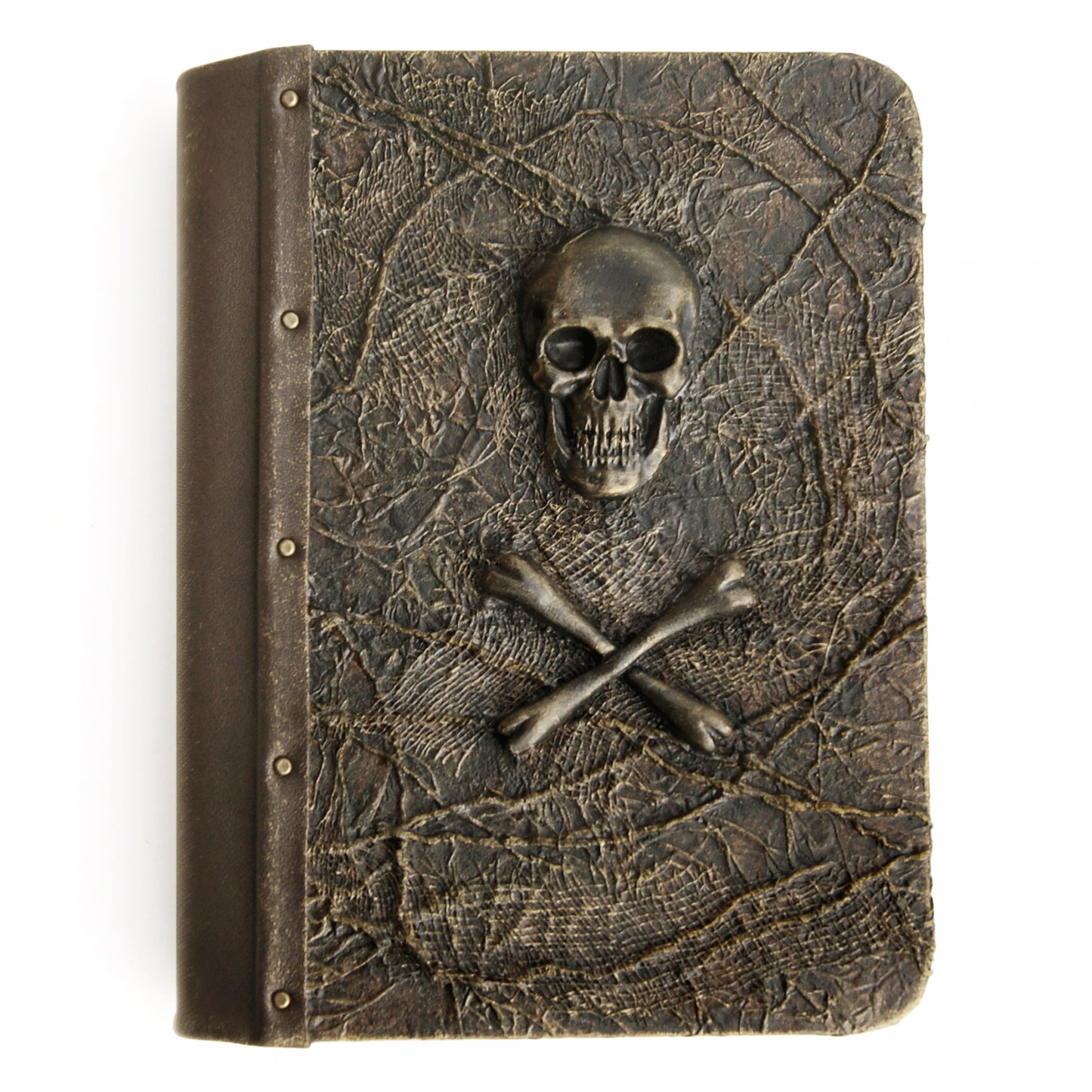 Grimoire journal with skull and crossed bones, Unique Gothic notebook handmade