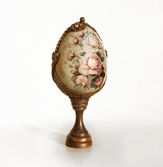 Decorative Victorian egg with antique porcelain effect.