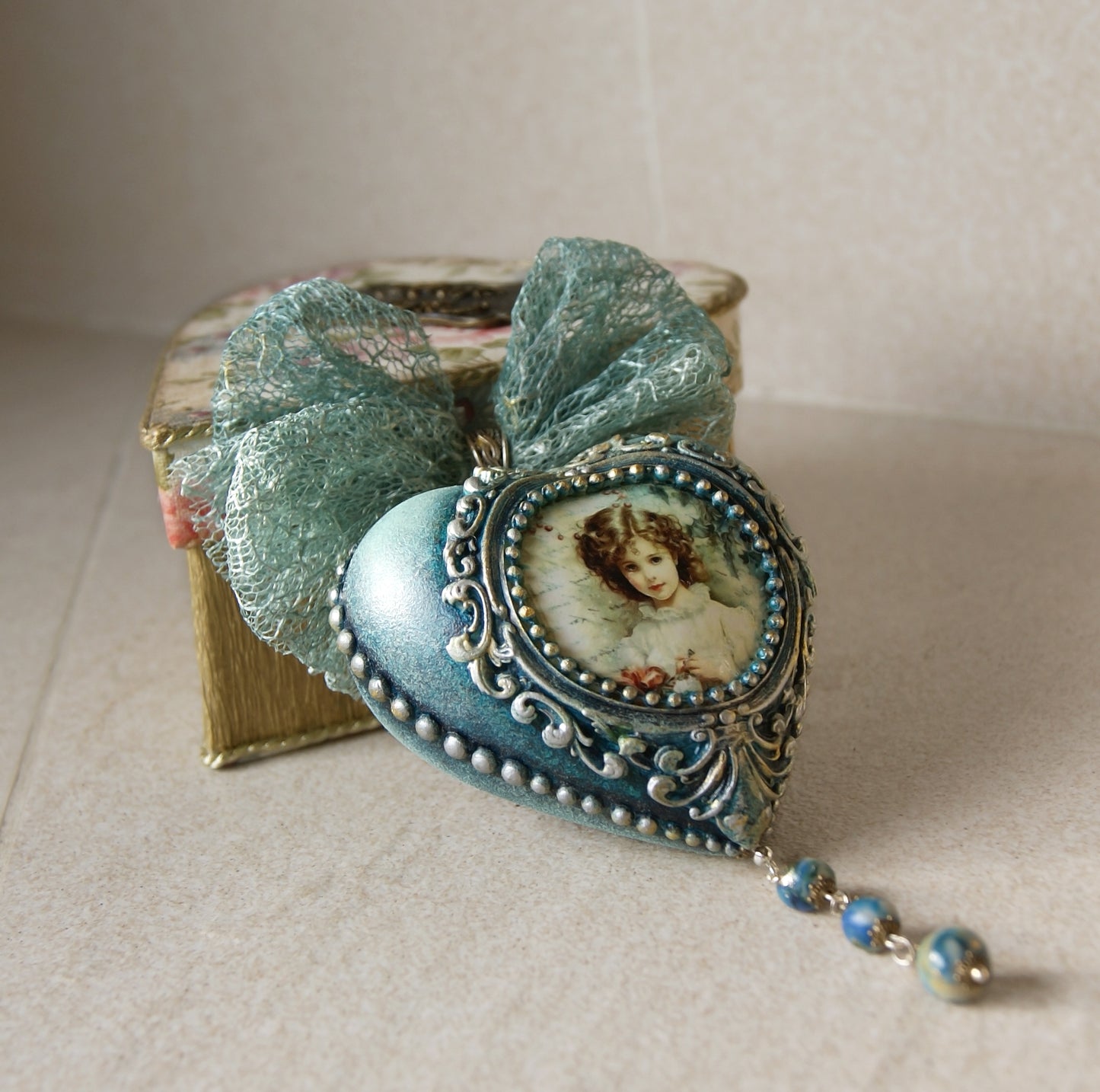 Christmas tree ball in gift box