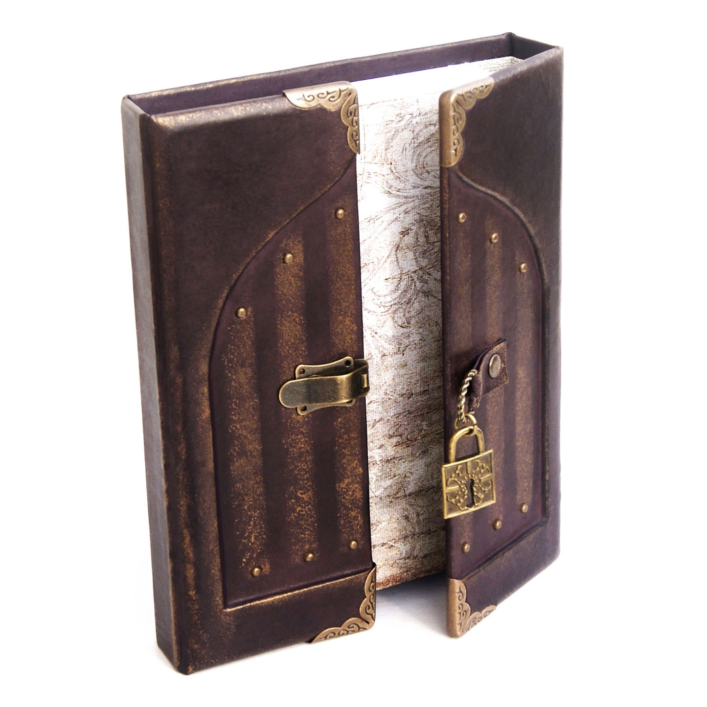 Gorgeous handmade leather journal with fairy door.