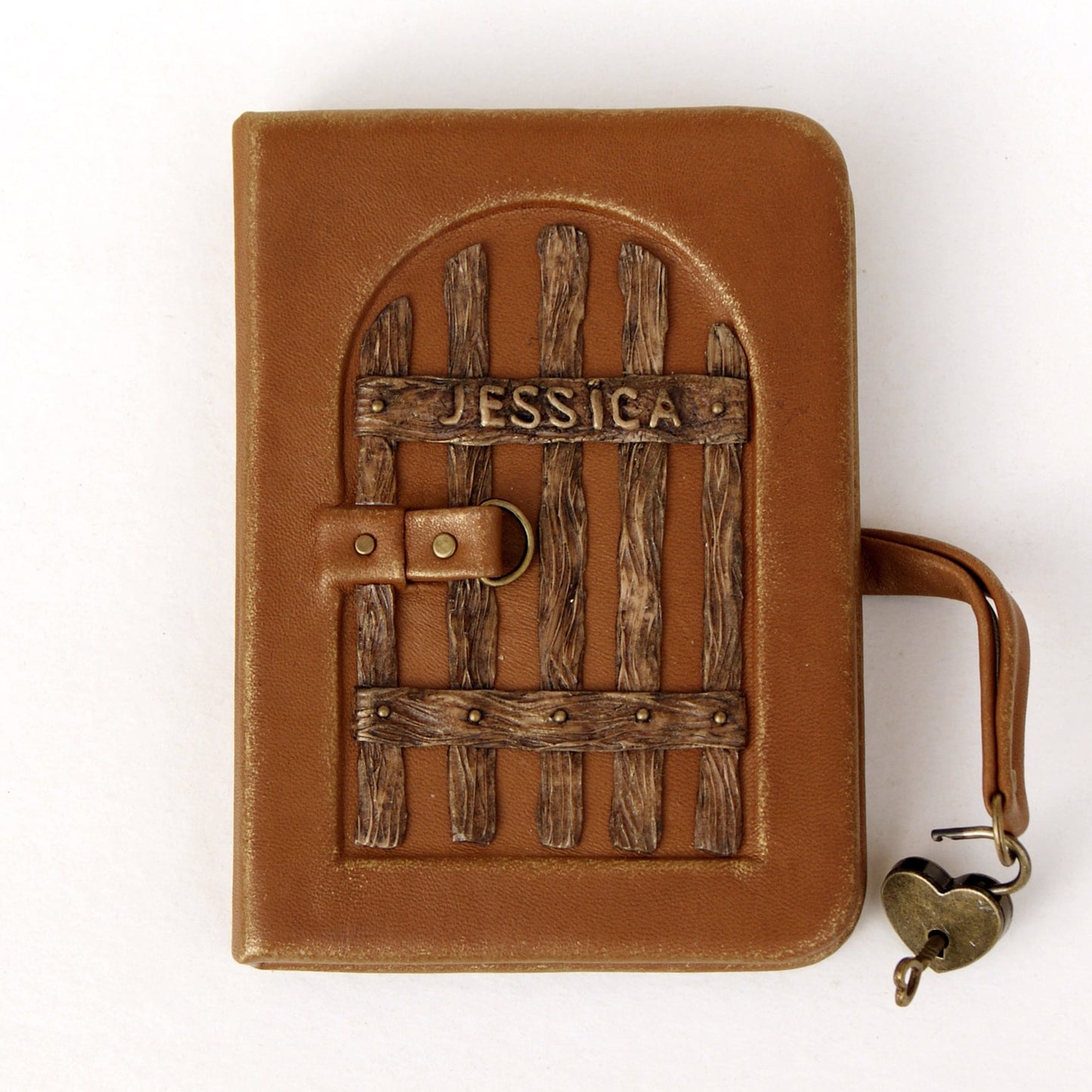 Personalized leather journal with lock, lockable diary, mother's day gift