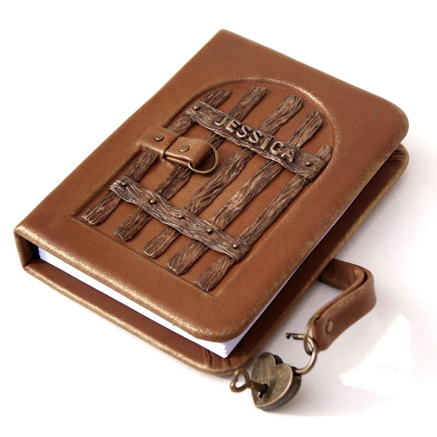 Personalized leather journal with lock, lockable diary, mother's day gift