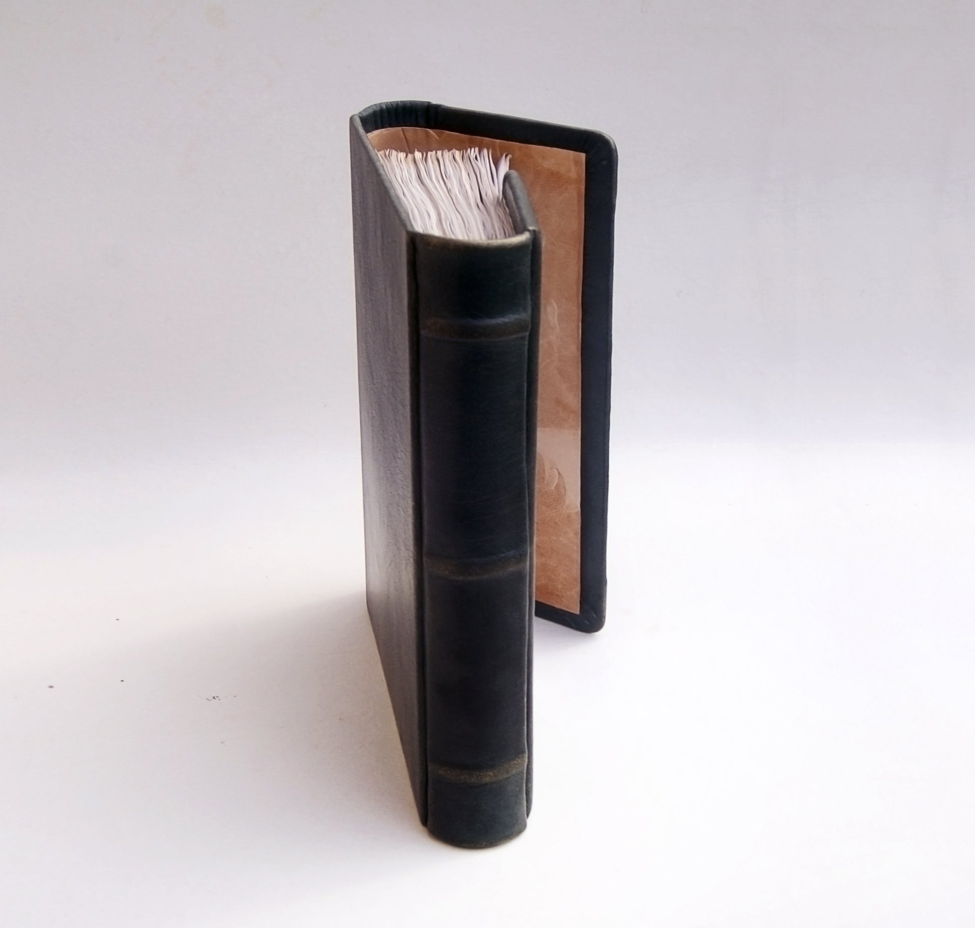 Leather journal with lockable door, Vintage style 