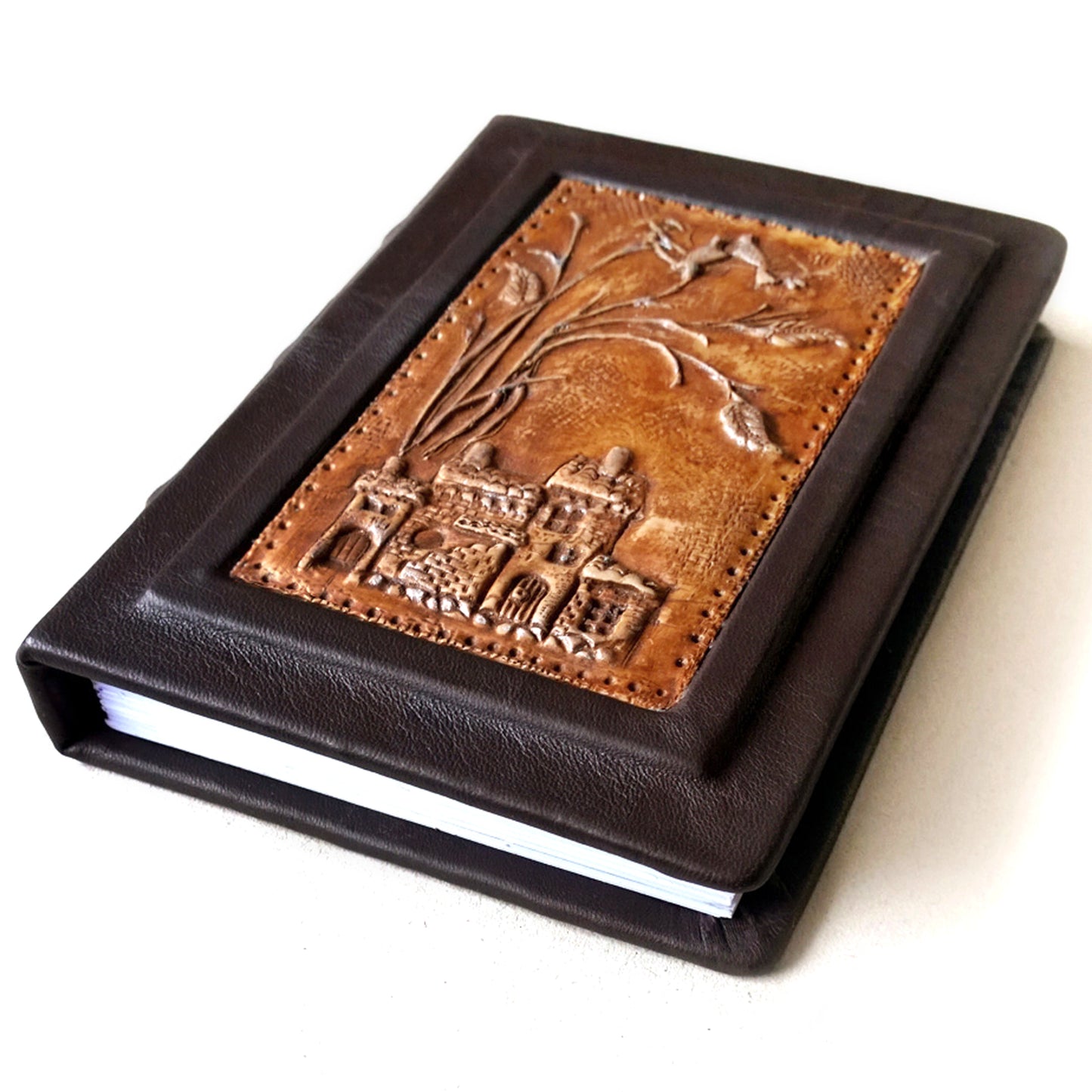 Personalized Journal A6,  hardcover journal with polymer clay