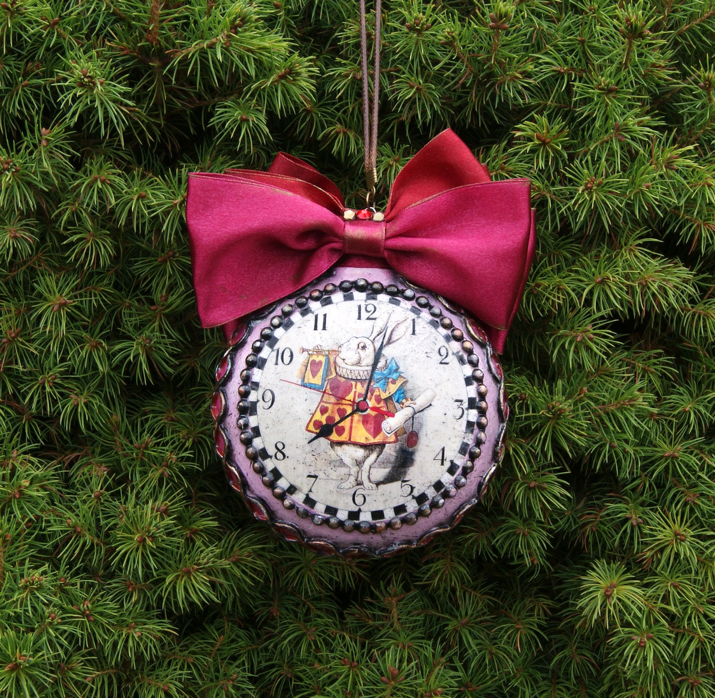 Christmas Tree Decoration, handmade ornament Alice in Wonderland bauble