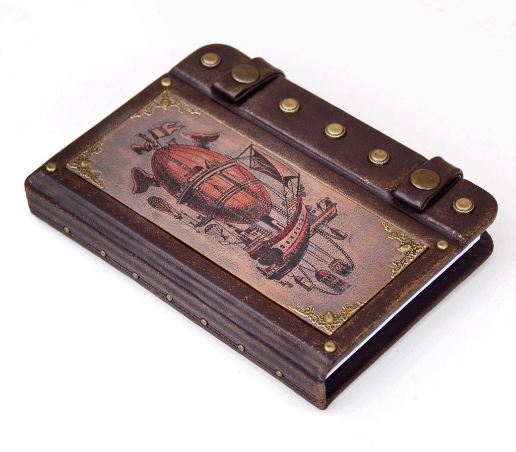 Handmade steampunk leather journal, Personalized, leather notebook, steampunk, journals with lock