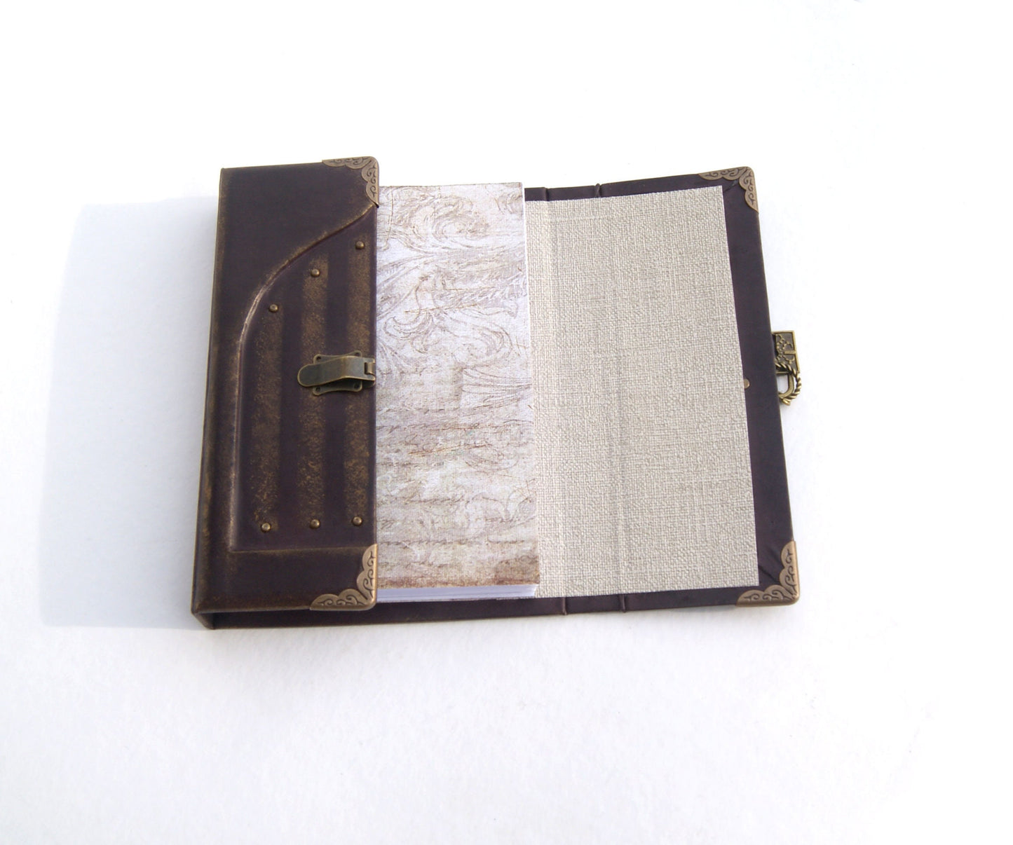 Gorgeous handmade leather journal with fairy door, lockable