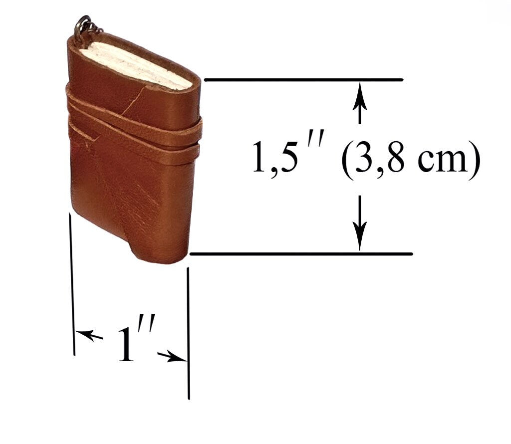 Mini-Buch-Schlüsselanhänger, kleines Buch, Leder-Tagebuch, Leder-Schlüsselanhänger