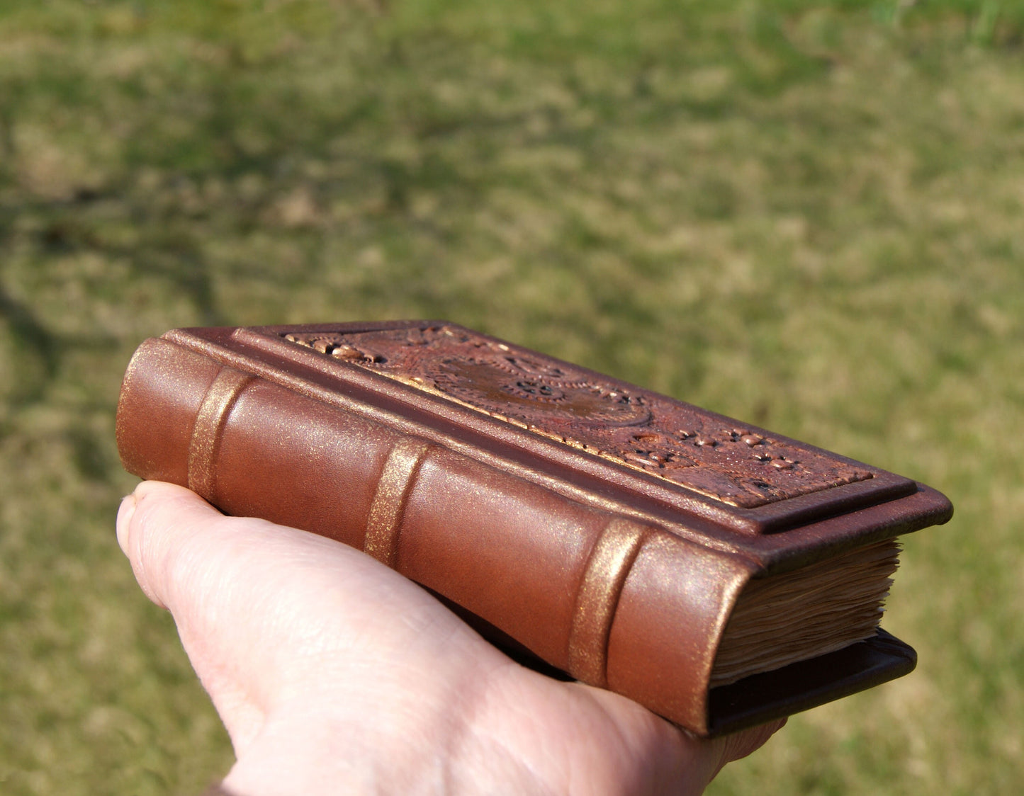 Steampunk Mini journal, Pocket size notebook, personalized leather journal A7